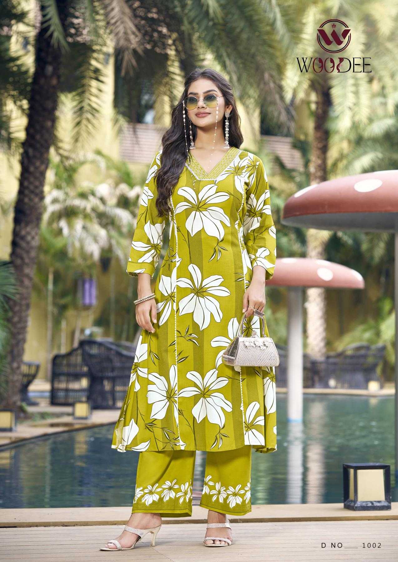 Ynf Heavy Rayon RIN190 WOODEE-PAYAL Setwise Collections Wholesale Kurtis Catalogs Manufacturer