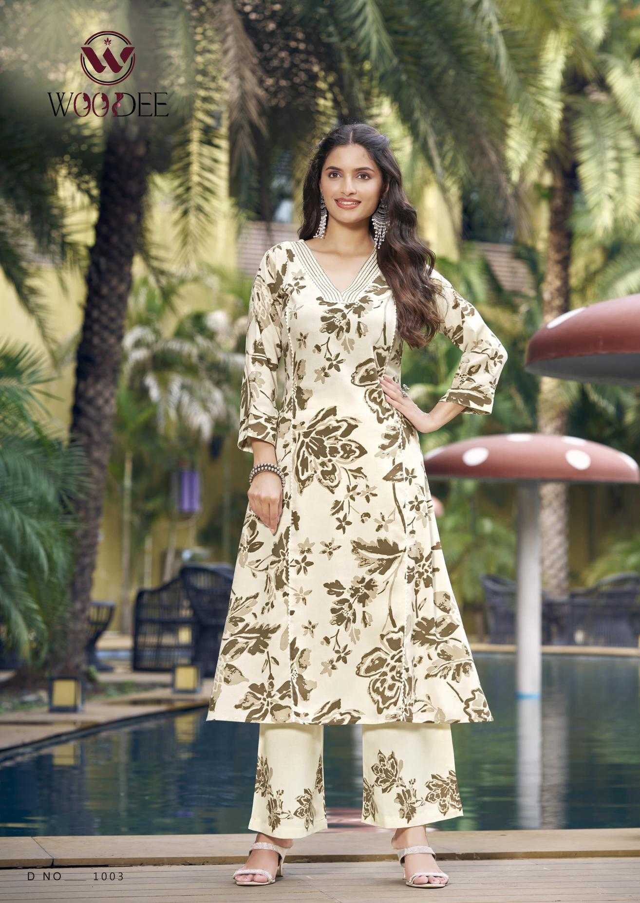 Ynf Heavy Rayon RIN190 WOODEE-PAYAL Setwise Collections Wholesale Kurtis Catalogs Manufacturer