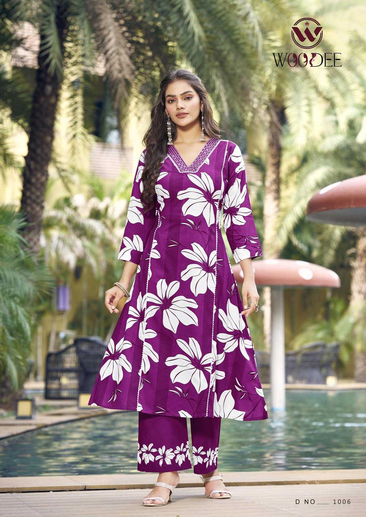 Ynf Heavy Rayon RIN190 WOODEE-PAYAL Setwise Collections Wholesale Kurtis Catalogs Manufacturer