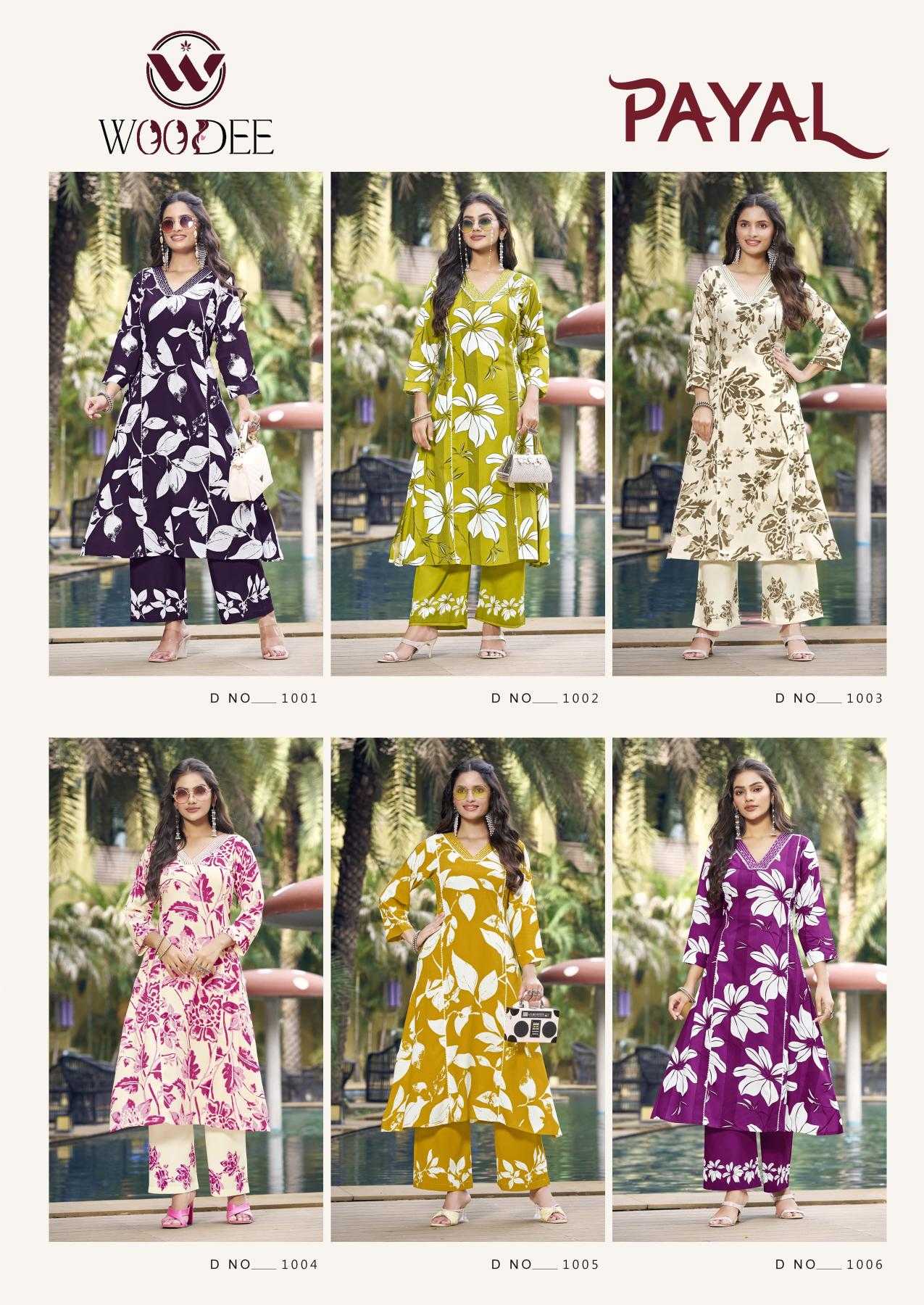 Ynf Heavy Rayon RIN190 WOODEE-PAYAL Setwise Collections Wholesale Kurtis Catalogs Manufacturer