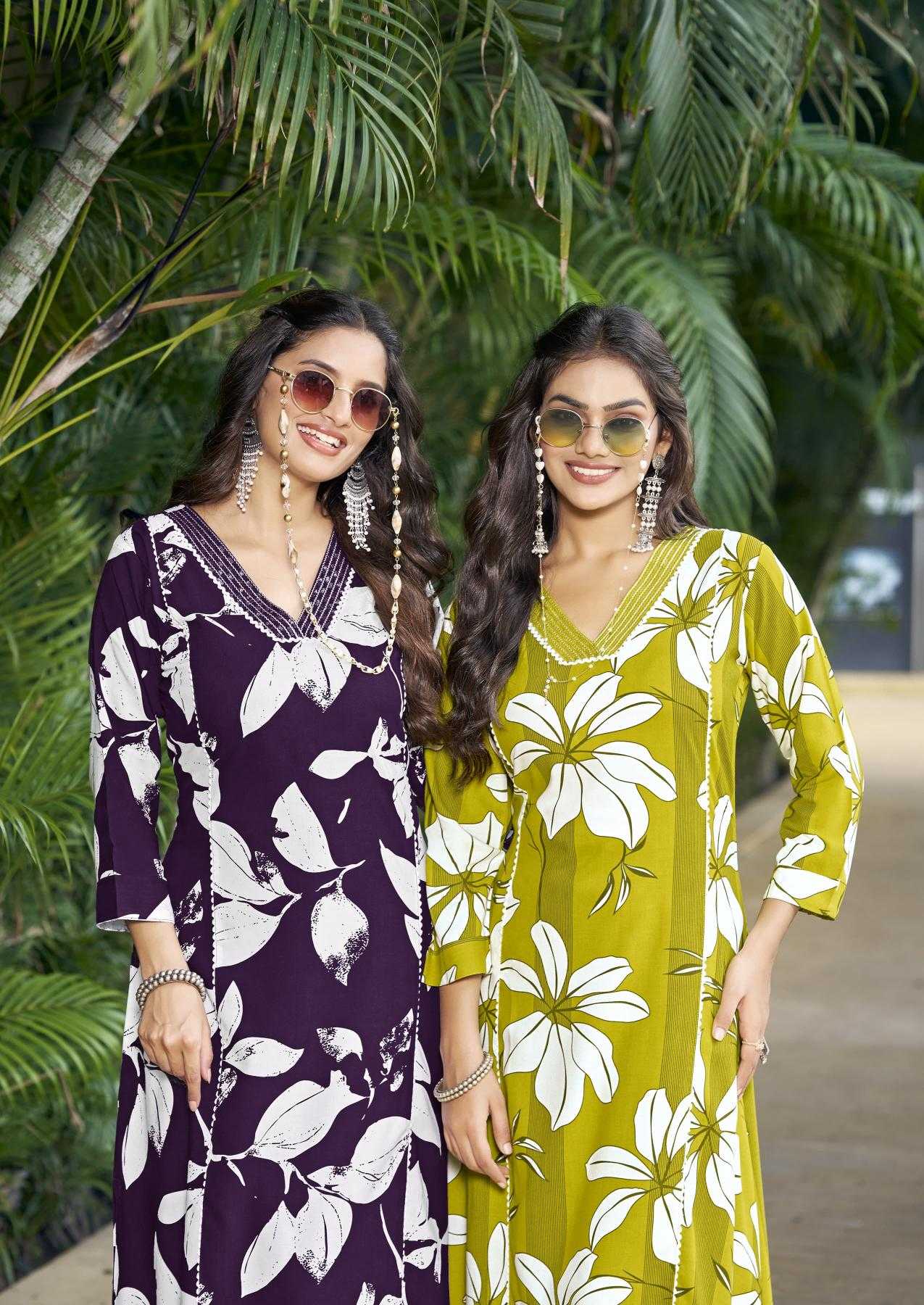 Ynf Heavy Rayon RIN190 WOODEE-PAYAL Setwise Collections Wholesale Kurtis Catalogs Manufacturer