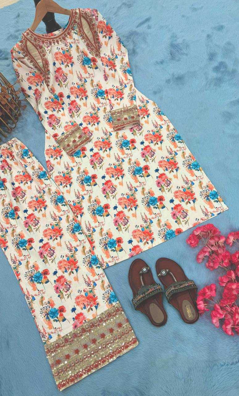 Ynf Heavy Roman Silk KESH141 1117 Suits & Dresses Wedding Collections Festive Collections Wholesale Printed Suits Palazzo Suit Ladies Silk Suit Manufacturer