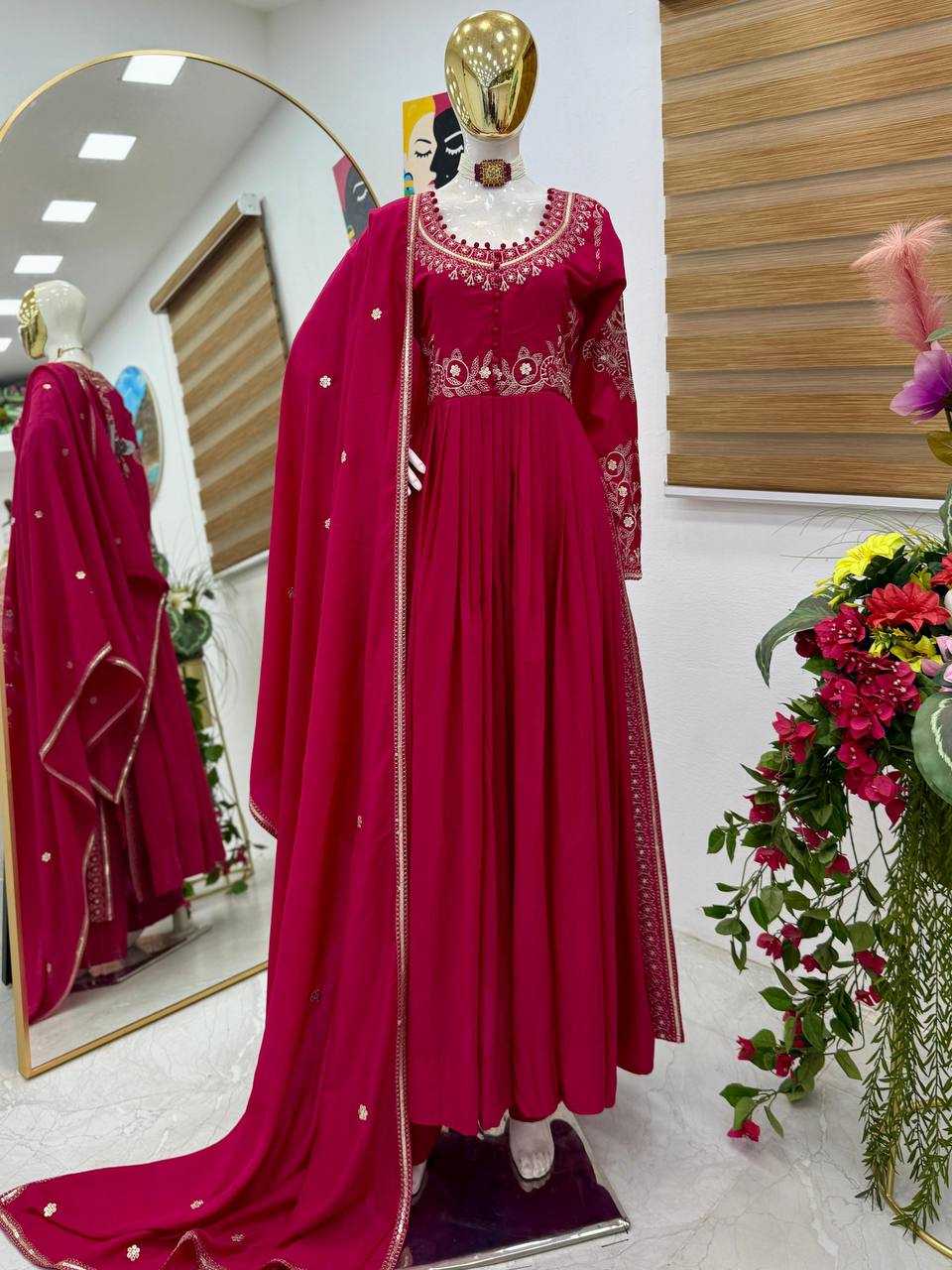 Ynf Heavy Roman Silk KESH158 10097 Suits & Dresses Wedding Collections Festive Collections Wholesale Embroidery Suits Ladies Silk Suit Designer Suits Manufacturer
