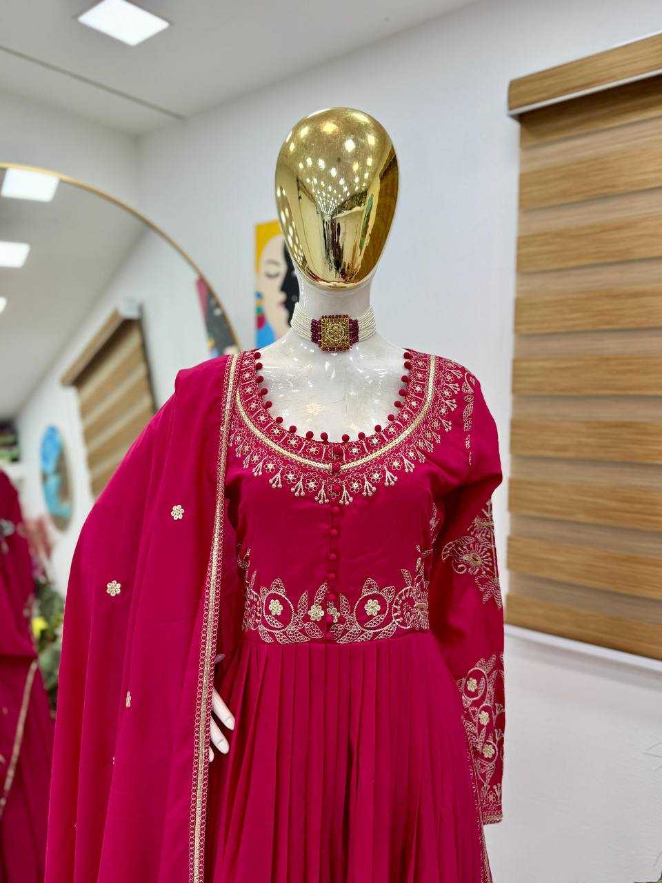 Ynf Heavy Roman Silk KESH158 10097 Suits & Dresses Wedding Collections Festive Collections Wholesale Embroidery Suits Ladies Silk Suit Designer Suits Manufacturer