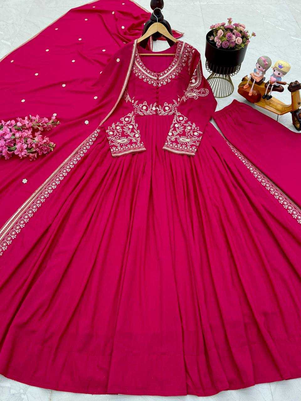 Ynf Heavy Roman Silk KESH158 10097 Suits & Dresses Wedding Collections Festive Collections Wholesale Embroidery Suits Ladies Silk Suit Designer Suits Manufacturer