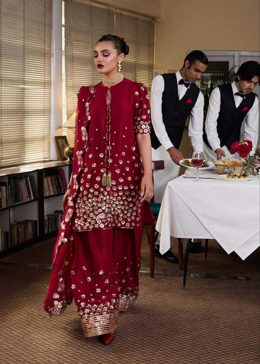 Ynf Heavy Roman Silk KESH158 6004 Suits & Dresses Wedding Collections Festive Collections Wholesale Palazzo Suit Ladies Silk Suit Wedding Outfits Manufacturer