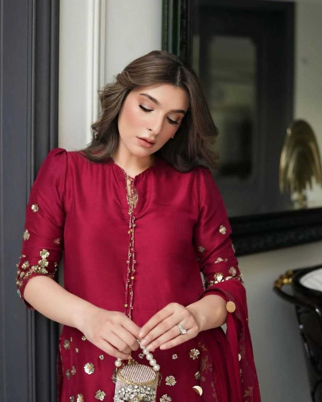 Ynf Heavy Roman Silk KESH158 6004 Suits & Dresses Wedding Collections Festive Collections Wholesale Palazzo Suit Ladies Silk Suit Wedding Outfits Manufacturer