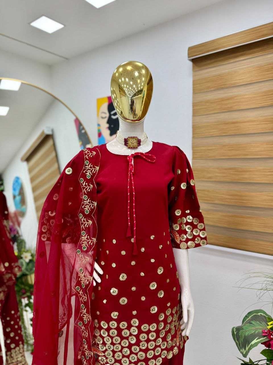 Ynf Heavy Roman Silk KESH158 6004 Suits & Dresses Wedding Collections Festive Collections Wholesale Palazzo Suit Ladies Silk Suit Wedding Outfits Manufacturer