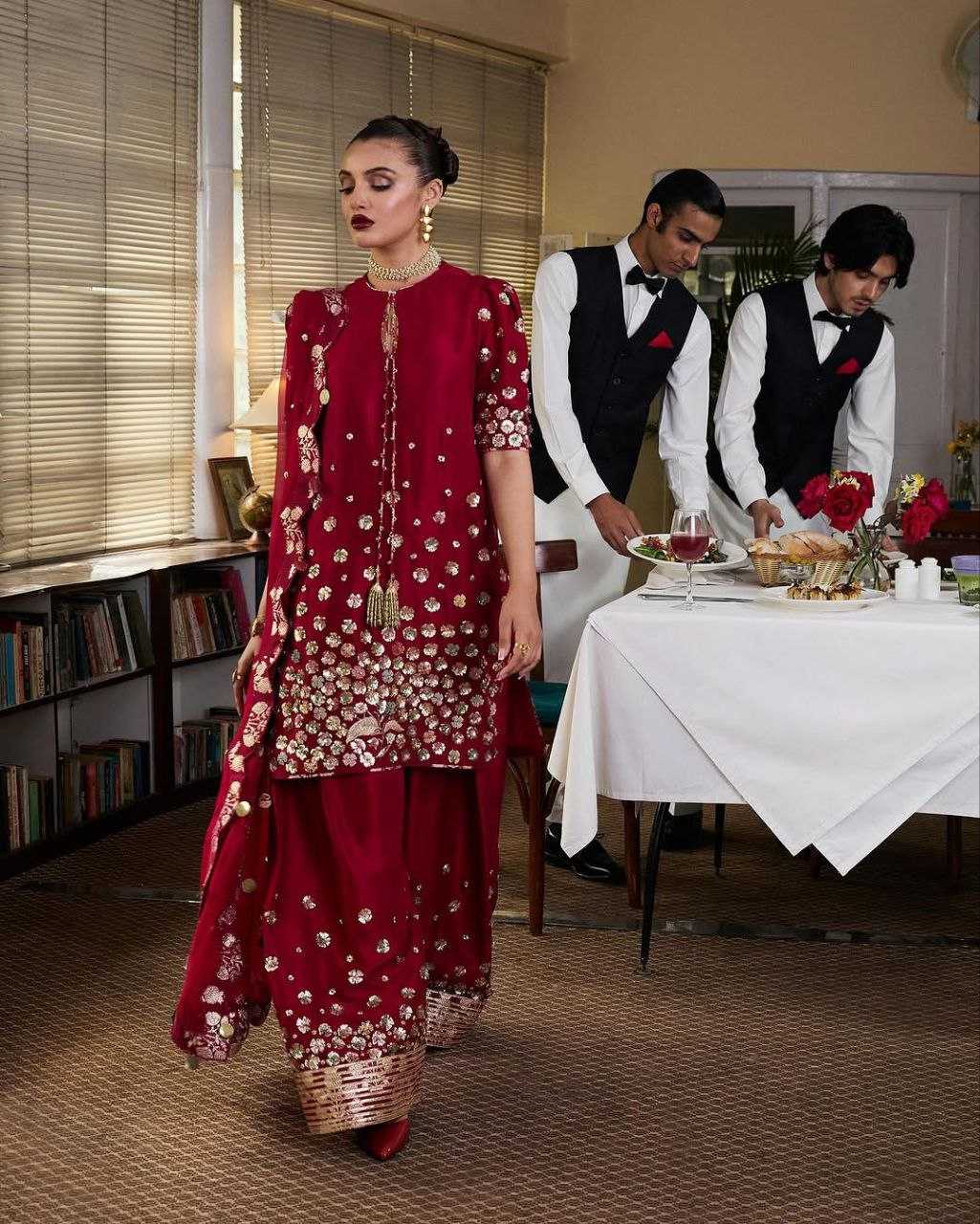 Ynf Heavy Roman Silk KESH158 6004 Suits & Dresses Wedding Collections Festive Collections Wholesale Palazzo Suit Ladies Silk Suit Wedding Outfits Manufacturer