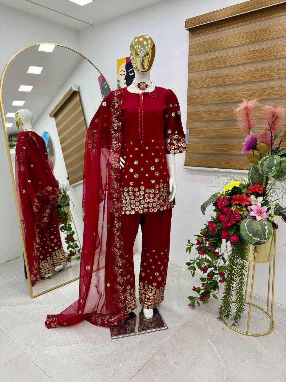 Ynf Heavy Roman Silk KESH158 6004 Suits & Dresses Wedding Collections Festive Collections Wholesale Palazzo Suit Ladies Silk Suit Wedding Outfits Manufacturer