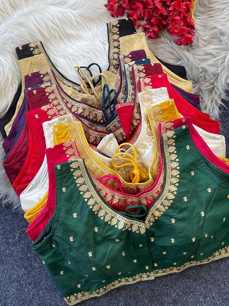 Ynf Heavy Roman Silk KESH426 1055 Readymade Blouses Wholesale Blouse Embroidered Blouses Silk Blouse Manufacturer
