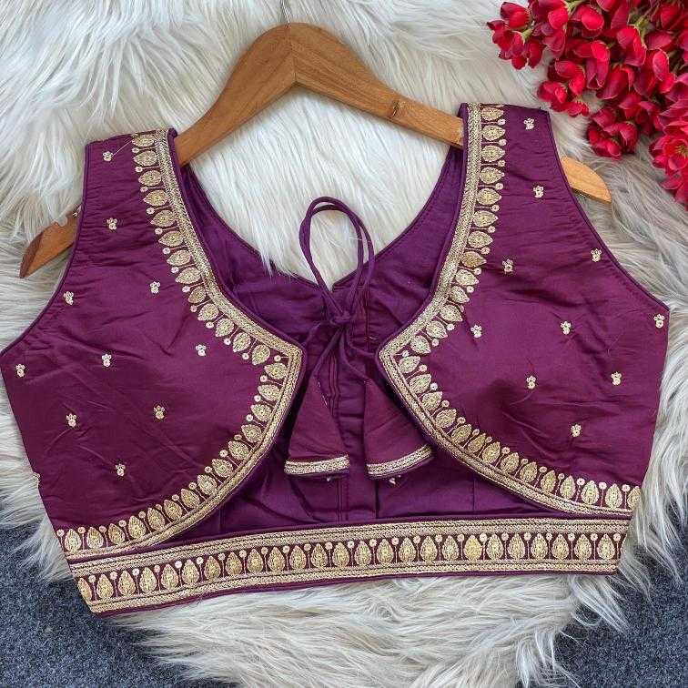 Ynf Heavy Roman Silk KESH426 1055 Readymade Blouses Wholesale Blouse Embroidered Blouses Silk Blouse Manufacturer