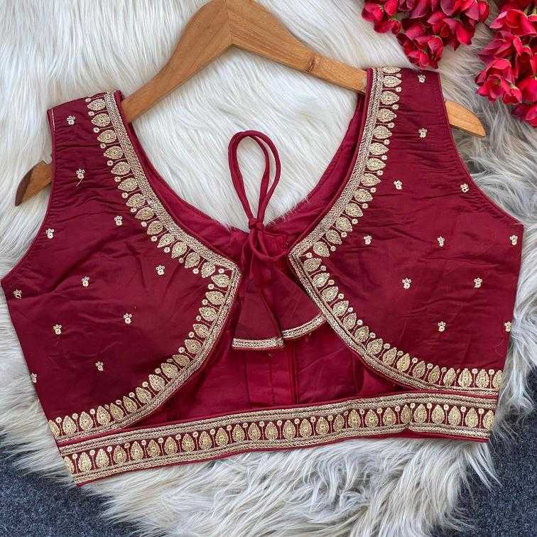 Ynf Heavy Roman Silk KESH426 1055 Readymade Blouses Wholesale Blouse Embroidered Blouses Silk Blouse Manufacturer
