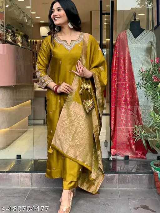 Ynf Heavy Roman Silk KESH502 1003 Suits & Dresses Wedding Collections Wholesale Embroidery Suits Ladies Silk Suit Designer Suits Manufacturer