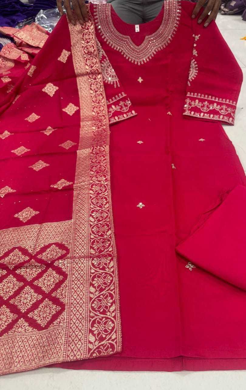 Ynf Heavy Roman Silk KESH502 1003 Suits & Dresses Wedding Collections Wholesale Embroidery Suits Ladies Silk Suit Designer Suits Manufacturer