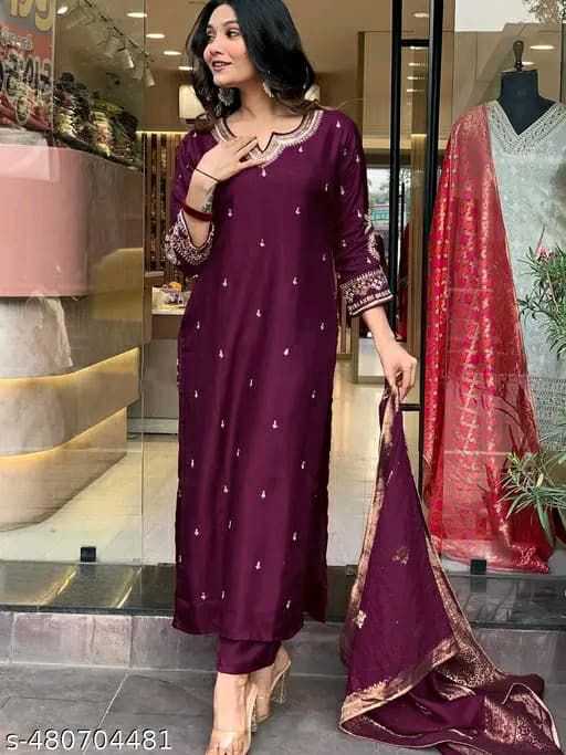 Ynf Heavy Roman Silk KESH502 1003 Suits & Dresses Wedding Collections Wholesale Embroidery Suits Ladies Silk Suit Designer Suits Manufacturer