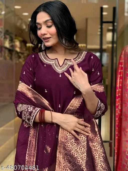 Ynf Heavy Roman Silk KESH502 1003 Suits & Dresses Wedding Collections Wholesale Embroidery Suits Ladies Silk Suit Designer Suits Manufacturer