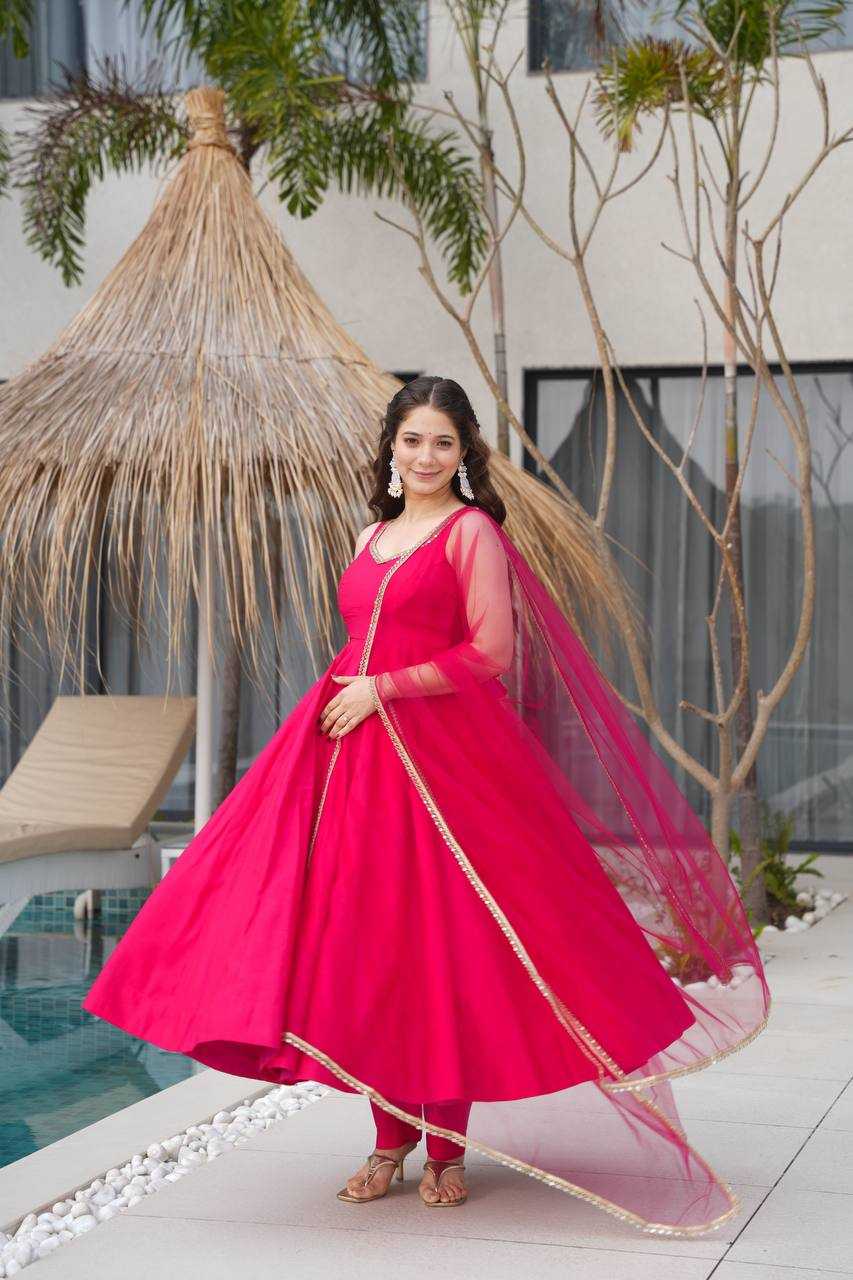 Ynf Heavy Roman Silk KESH504 285 Gowns Wedding Collections Festive Collections Wholesale Anarkali Gown Silk Gowns Gown With Dupatta Manufacturer
