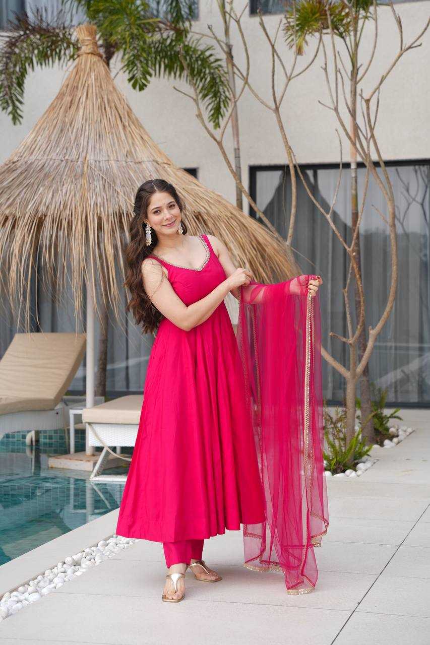 Ynf Heavy Roman Silk KESH504 285 Gowns Wedding Collections Festive Collections Wholesale Anarkali Gown Silk Gowns Gown With Dupatta Manufacturer