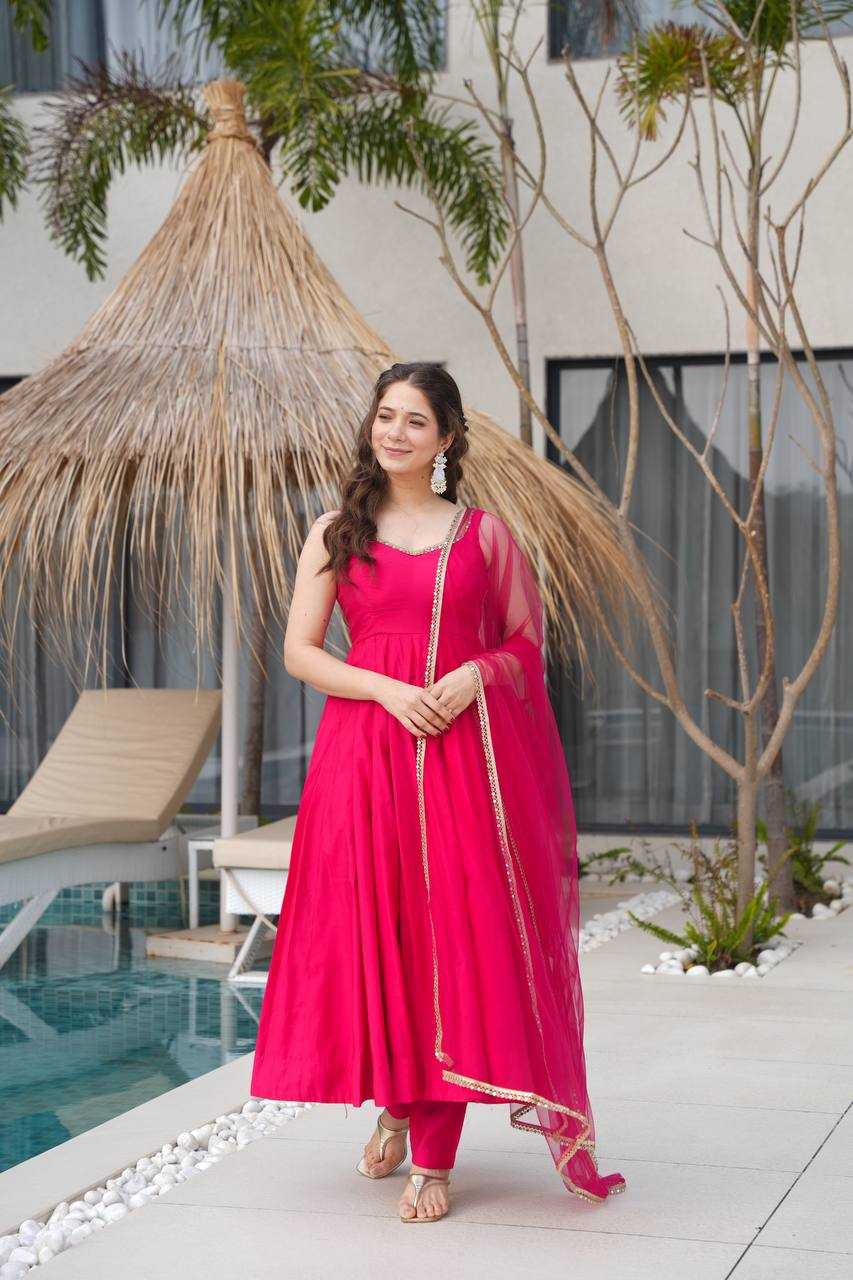 Ynf Heavy Roman Silk KESH504 285 Gowns Wedding Collections Festive Collections Wholesale Anarkali Gown Silk Gowns Gown With Dupatta Manufacturer