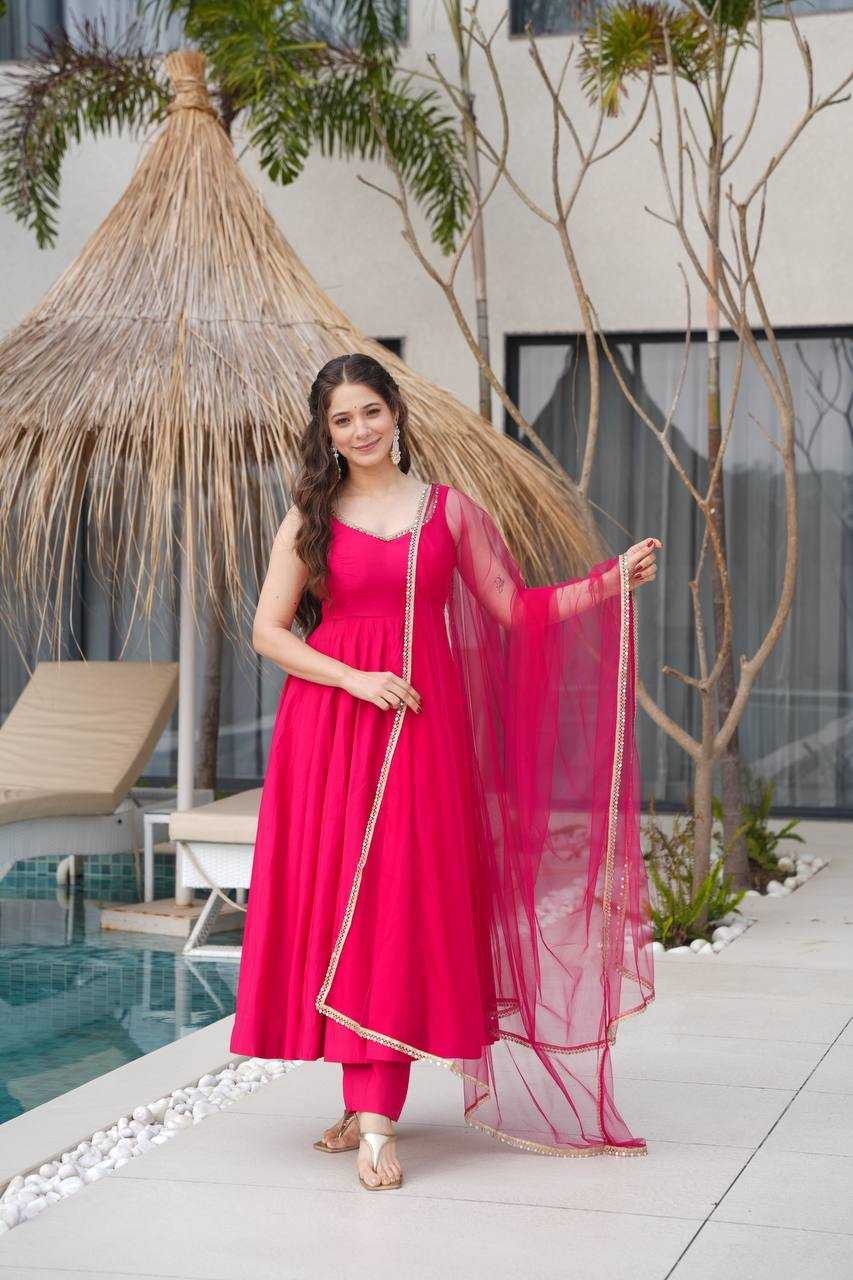 Ynf Heavy Roman Silk KESH504 285 Gowns Wedding Collections Festive Collections Wholesale Anarkali Gown Silk Gowns Gown With Dupatta Manufacturer