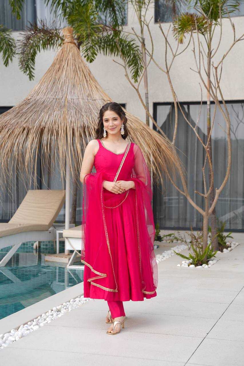 Ynf Heavy Roman Silk KESH504 285 Gowns Wedding Collections Festive Collections Wholesale Anarkali Gown Silk Gowns Gown With Dupatta Manufacturer