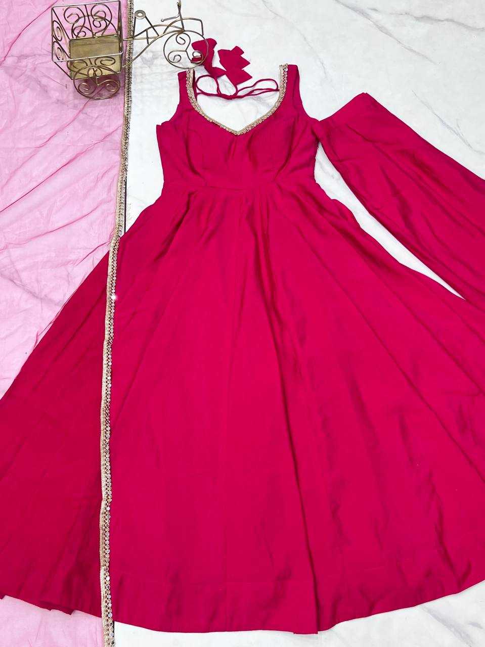 Ynf Heavy Roman Silk KESH504 285 Gowns Wedding Collections Festive Collections Wholesale Anarkali Gown Silk Gowns Gown With Dupatta Manufacturer