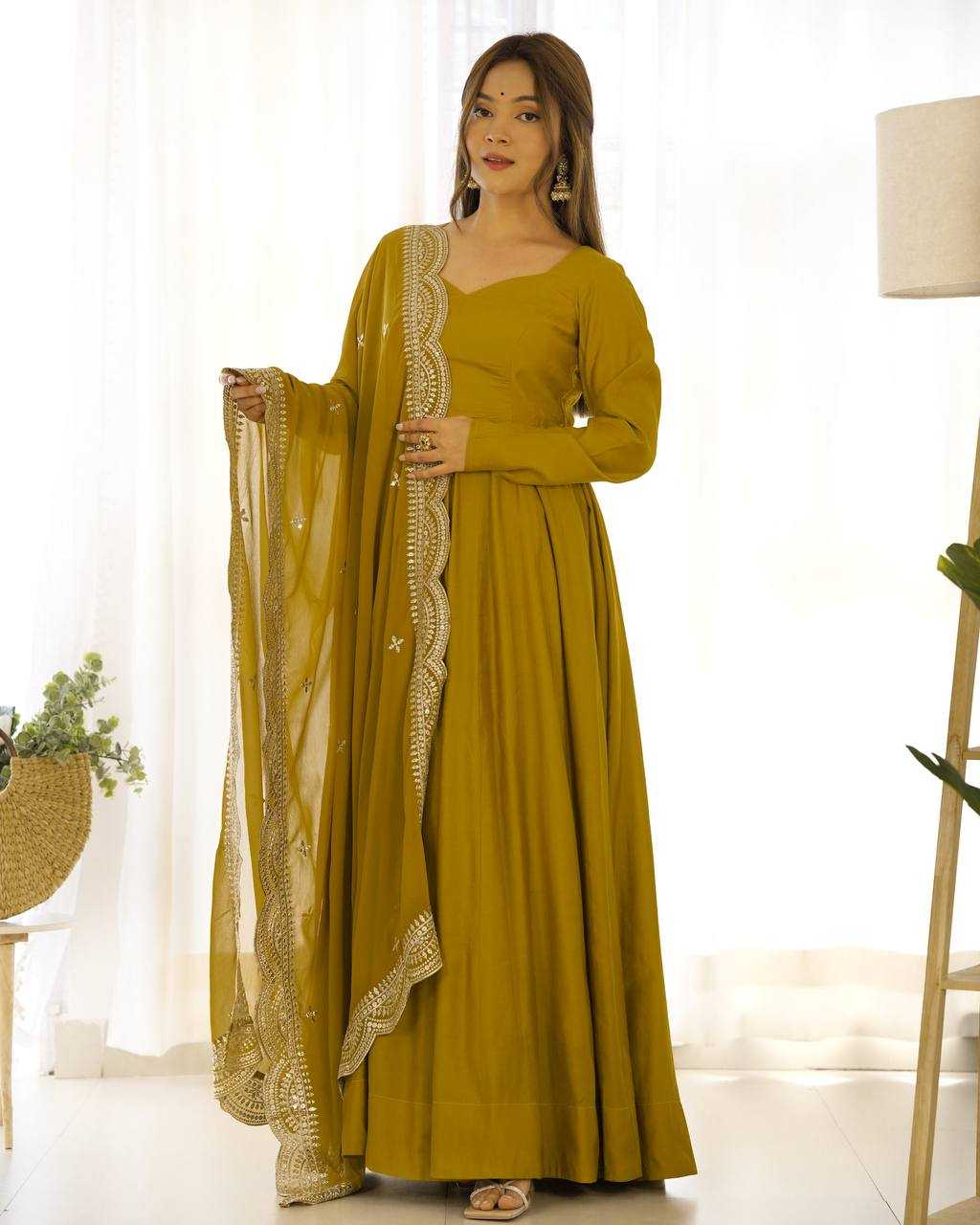 Ynf Heavy Roman Silk KESH504 40 Gowns Wedding Collections Festive Collections Wholesale Anarkali Gown Gown With Dupatta Wedding Outfits Manufacturer