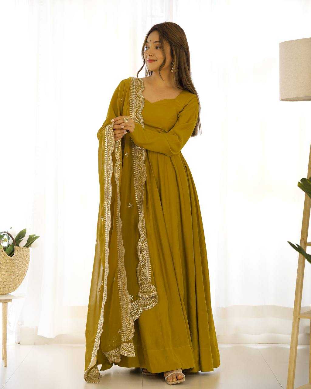 Ynf Heavy Roman Silk KESH504 40 Gowns Wedding Collections Festive Collections Wholesale Anarkali Gown Gown With Dupatta Wedding Outfits Manufacturer