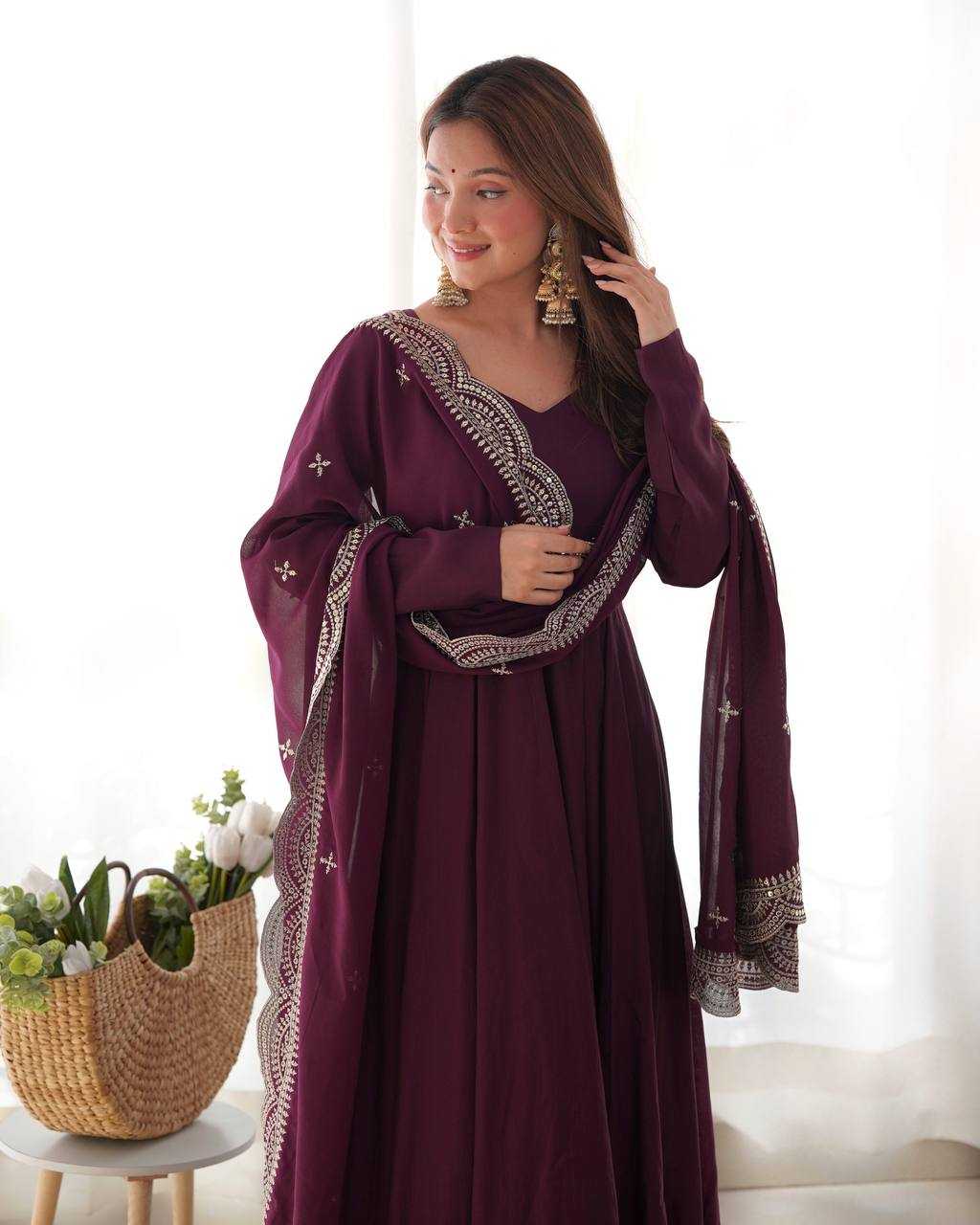 Ynf Heavy Roman Silk KESH504 40 Gowns Wedding Collections Festive Collections Wholesale Anarkali Gown Gown With Dupatta Wedding Outfits Manufacturer