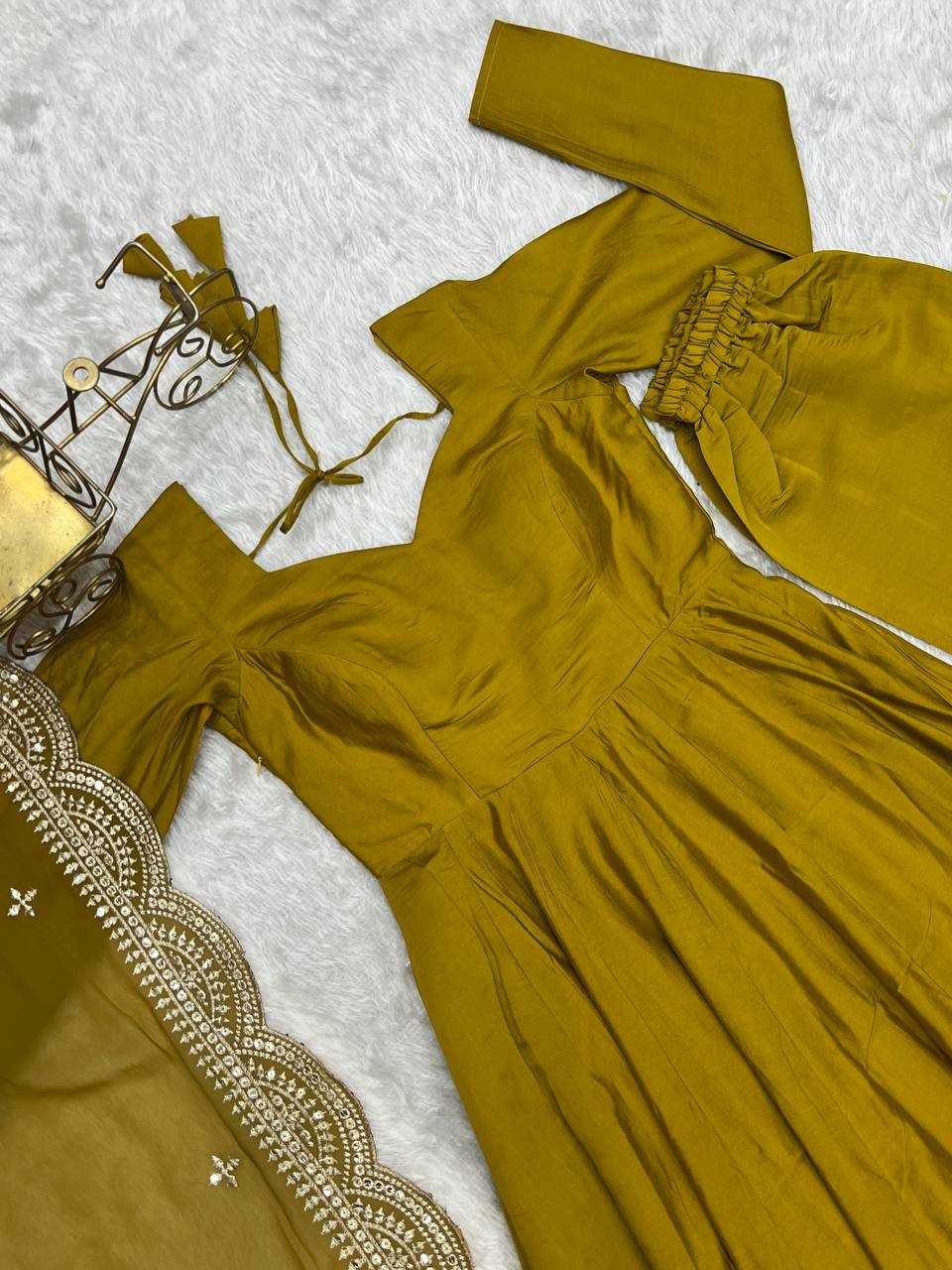 Ynf Heavy Roman Silk KESH504 40 Gowns Wedding Collections Festive Collections Wholesale Anarkali Gown Gown With Dupatta Wedding Outfits Manufacturer