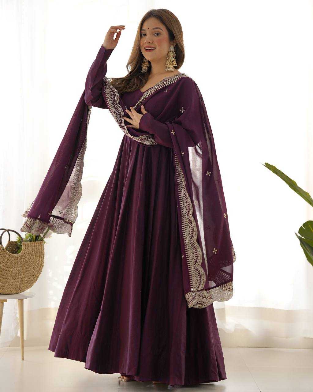 Ynf Heavy Roman Silk KESH504 40 Gowns Wedding Collections Festive Collections Wholesale Anarkali Gown Gown With Dupatta Wedding Outfits Manufacturer