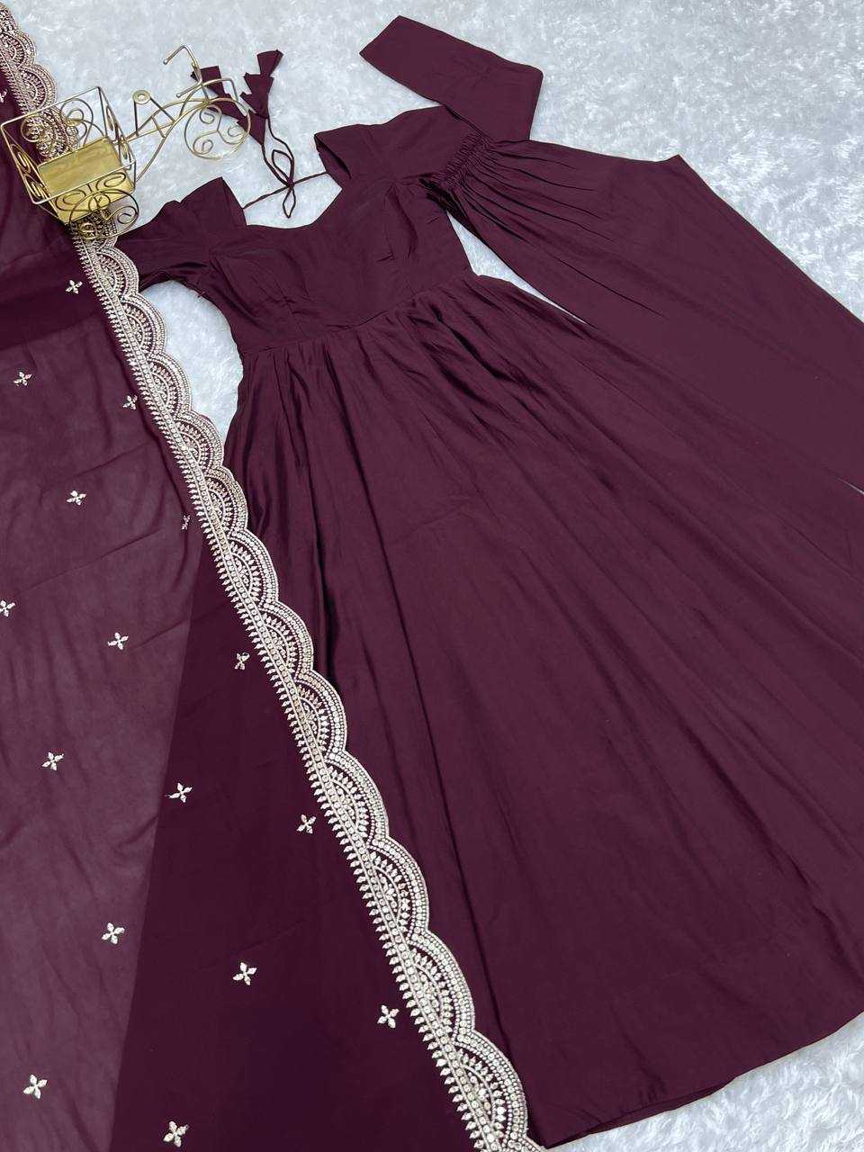 Ynf Heavy Roman Silk KESH504 40 Gowns Wedding Collections Festive Collections Wholesale Anarkali Gown Gown With Dupatta Wedding Outfits Manufacturer