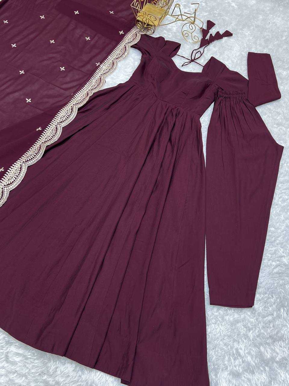 Ynf Heavy Roman Silk KESH504 40 Gowns Wedding Collections Festive Collections Wholesale Anarkali Gown Gown With Dupatta Wedding Outfits Manufacturer