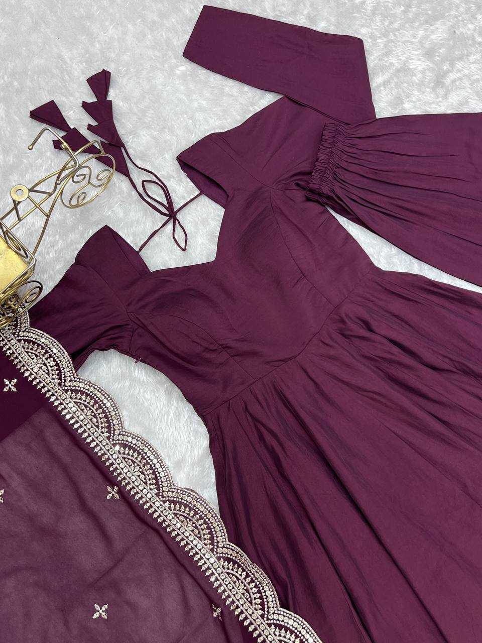 Ynf Heavy Roman Silk KESH504 40 Gowns Wedding Collections Festive Collections Wholesale Anarkali Gown Gown With Dupatta Wedding Outfits Manufacturer