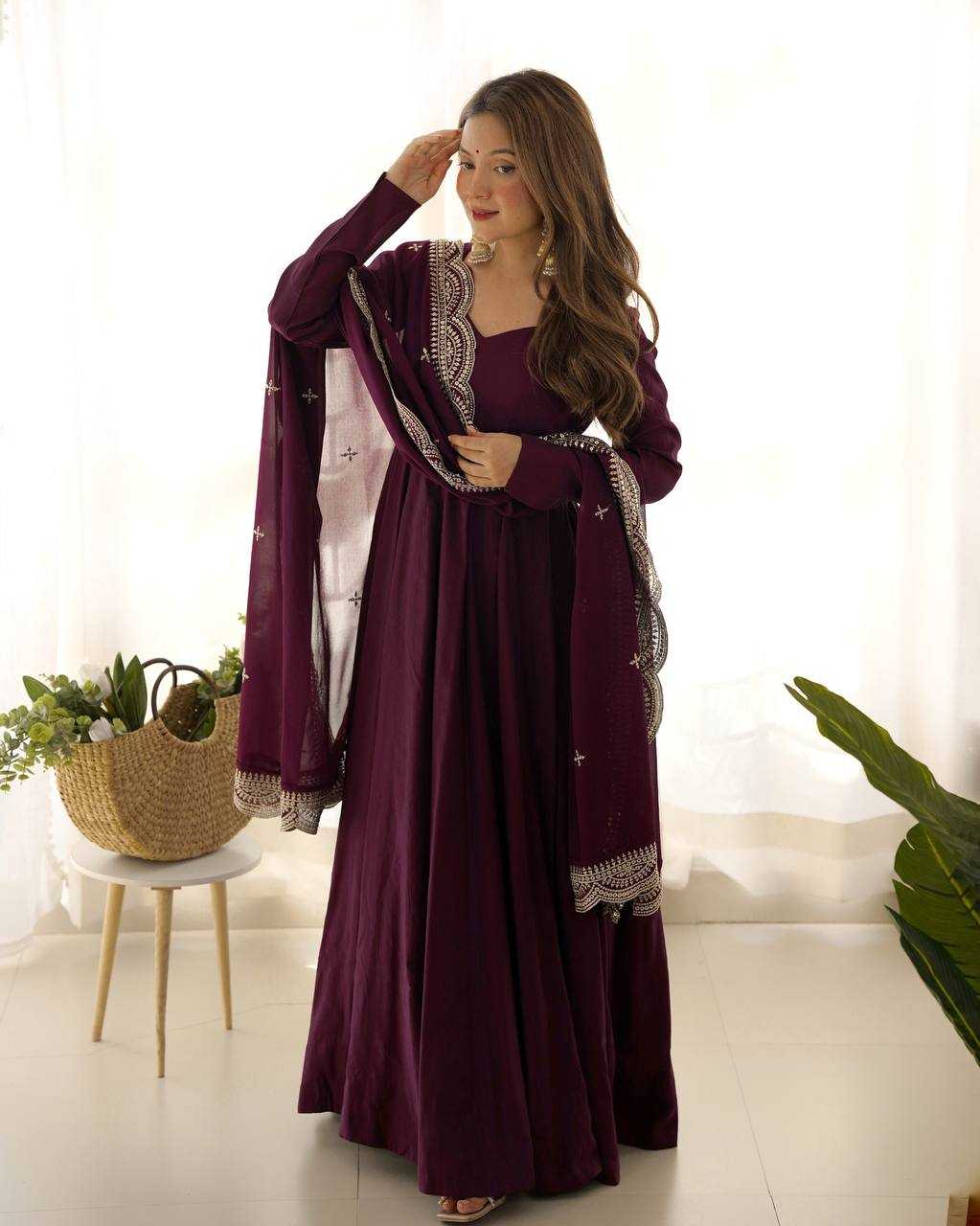 Ynf Heavy Roman Silk KESH504 40 Gowns Wedding Collections Festive Collections Wholesale Anarkali Gown Gown With Dupatta Wedding Outfits Manufacturer