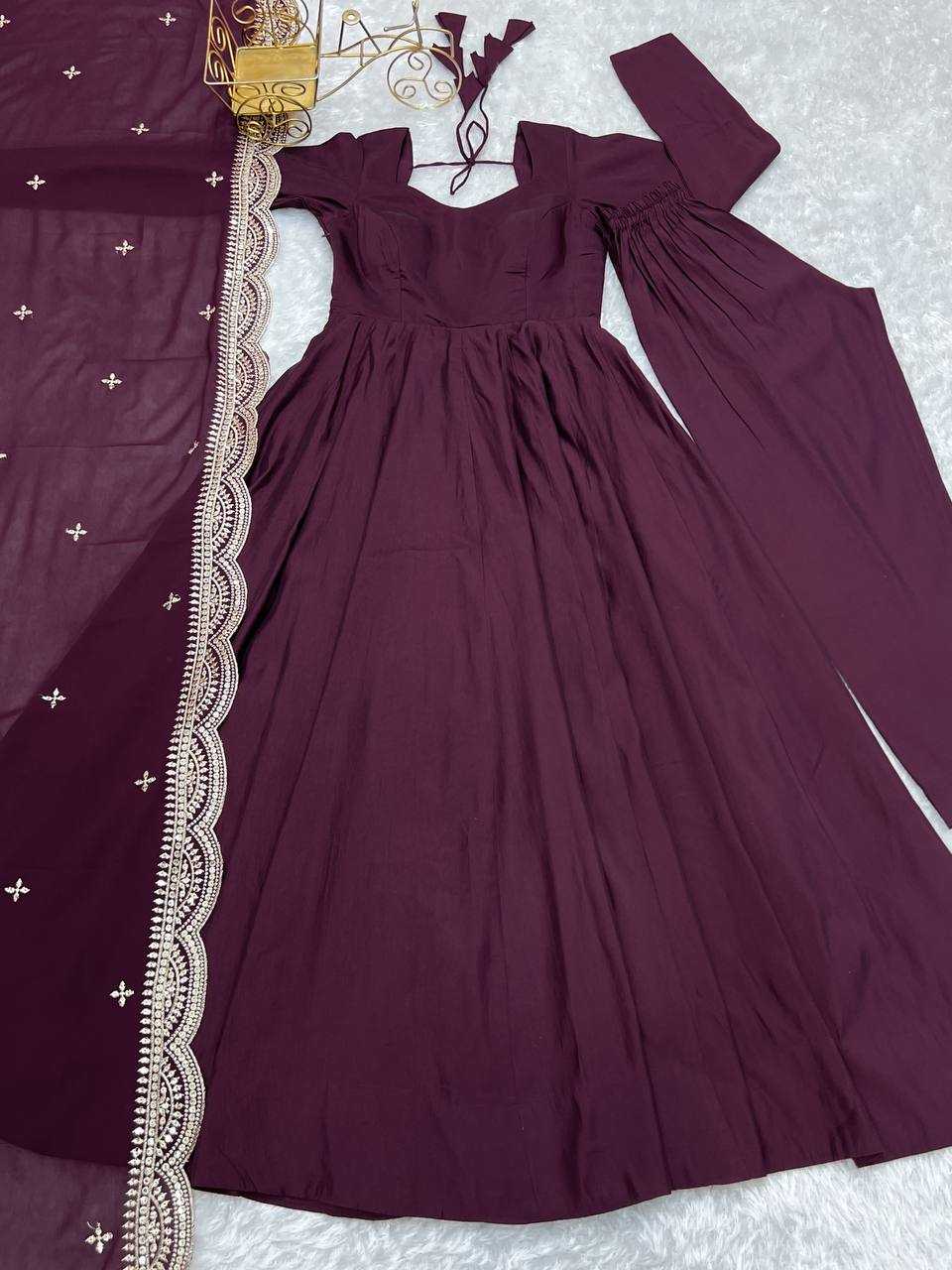 Ynf Heavy Roman Silk KESH504 40 Gowns Wedding Collections Festive Collections Wholesale Anarkali Gown Gown With Dupatta Wedding Outfits Manufacturer