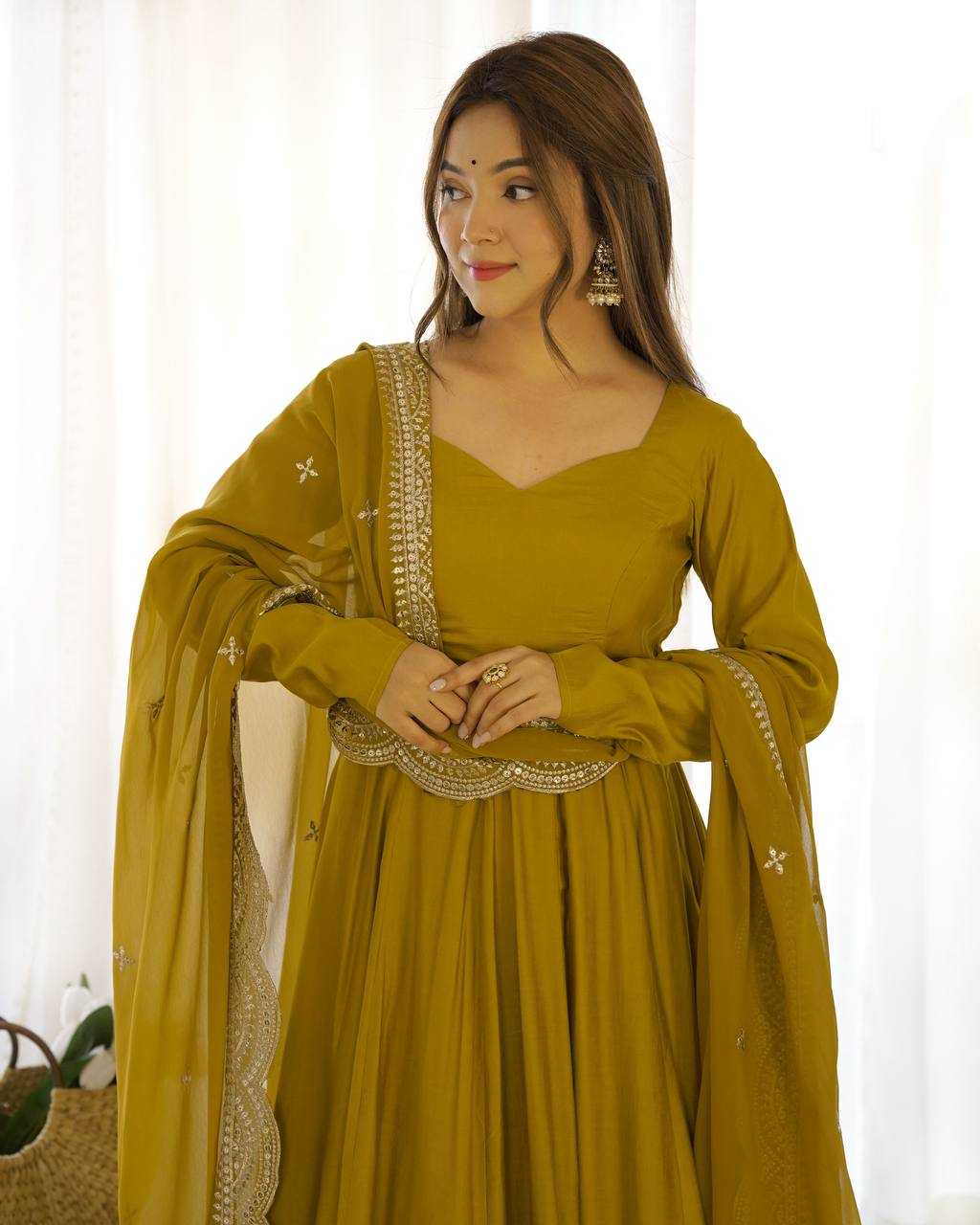 Ynf Heavy Roman Silk KESH504 40 Gowns Wedding Collections Festive Collections Wholesale Anarkali Gown Gown With Dupatta Wedding Outfits Manufacturer