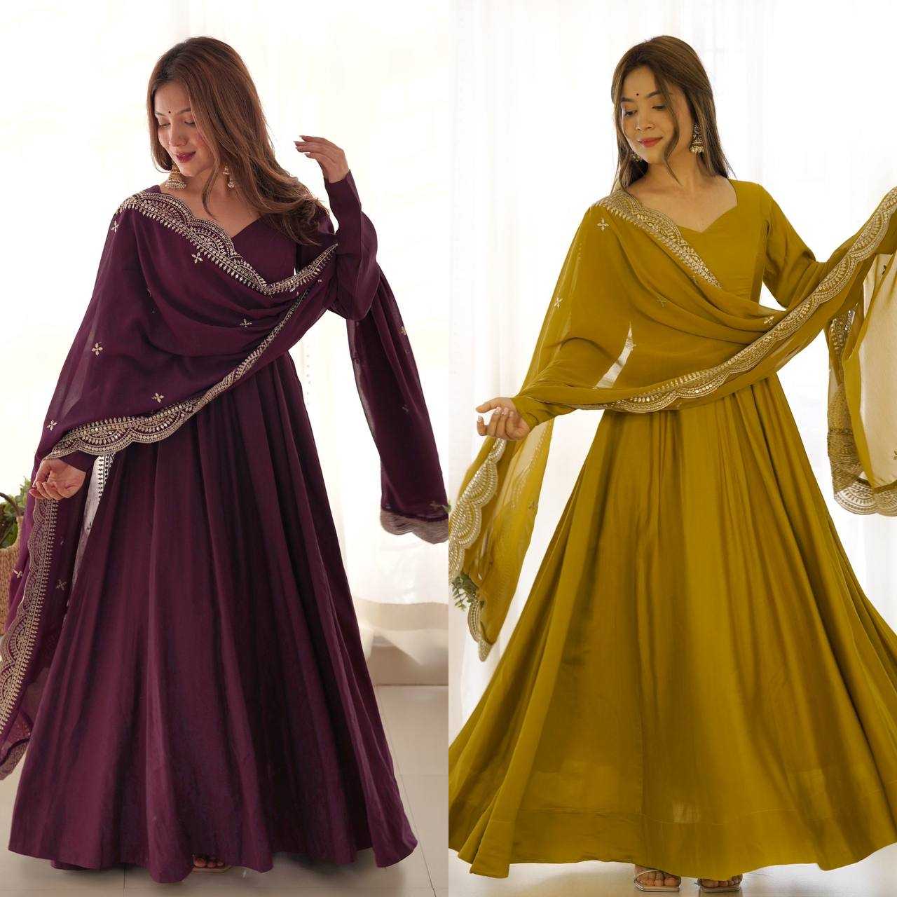 Ynf Heavy Roman Silk KESH504 40 Gowns Wedding Collections Festive Collections Wholesale Anarkali Gown Gown With Dupatta Wedding Outfits Manufacturer