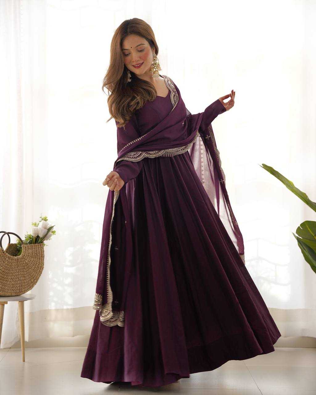Ynf Heavy Roman Silk KESH504 40 Gowns Wedding Collections Festive Collections Wholesale Anarkali Gown Gown With Dupatta Wedding Outfits Manufacturer