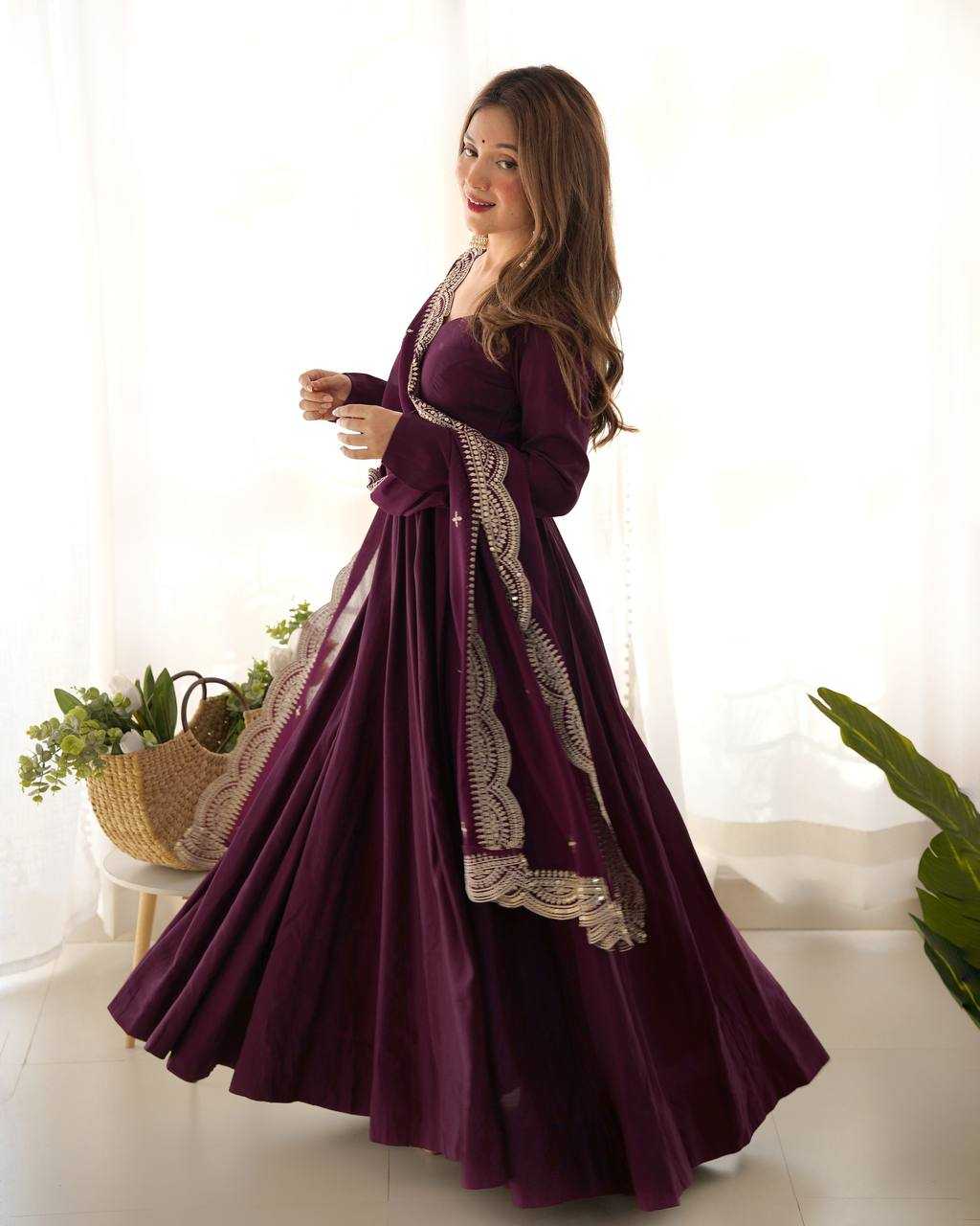 Ynf Heavy Roman Silk KESH504 40 Gowns Wedding Collections Festive Collections Wholesale Anarkali Gown Gown With Dupatta Wedding Outfits Manufacturer