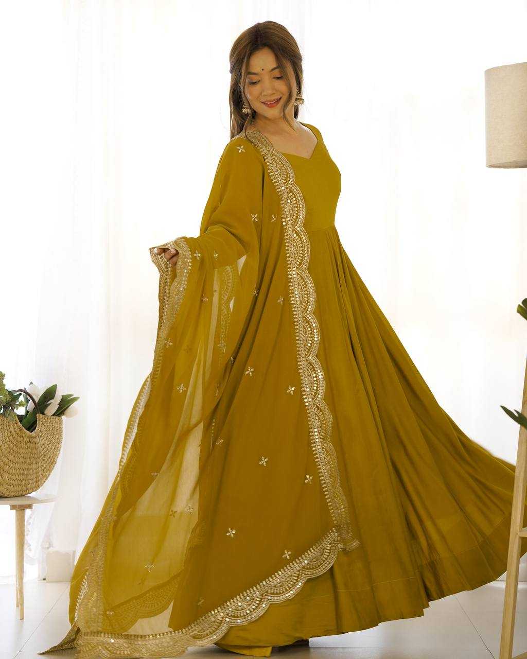 Ynf Heavy Roman Silk KESH504 40 Gowns Wedding Collections Festive Collections Wholesale Anarkali Gown Gown With Dupatta Wedding Outfits Manufacturer