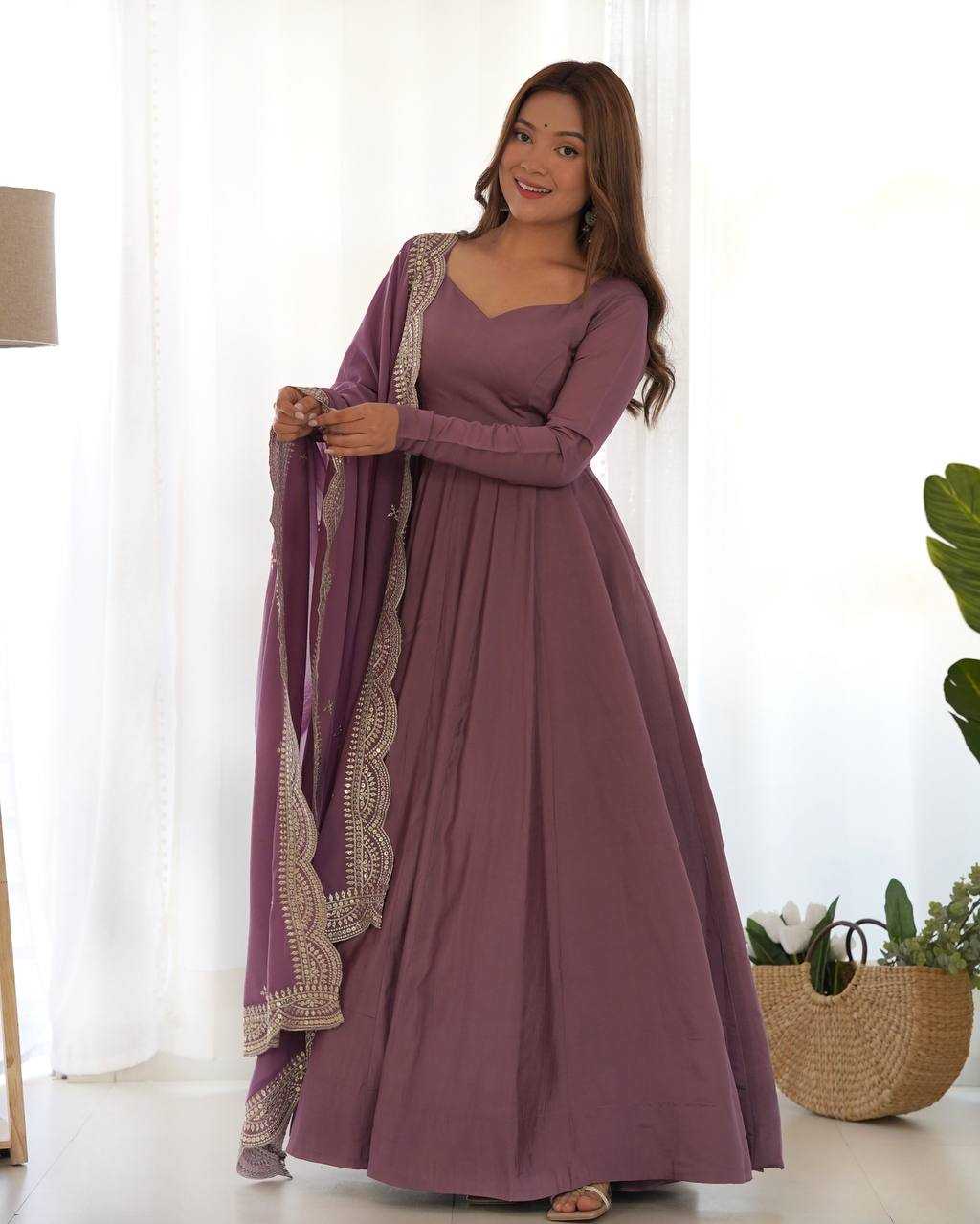 Ynf Heavy Roman Silk KESH504 40 Gowns Wedding Collections Festive Collections Wholesale Anarkali Gown Gown With Dupatta Wedding Outfits Manufacturer