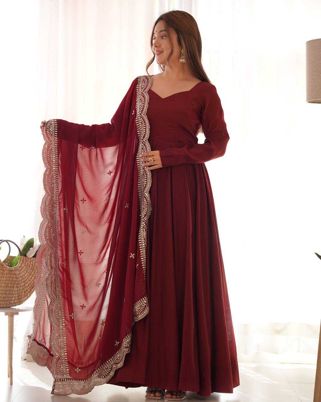 Ynf Heavy Roman Silk KESH504 40 Gowns Wedding Collections Festive Collections Wholesale Anarkali Gown Gown With Dupatta Wedding Outfits Manufacturer