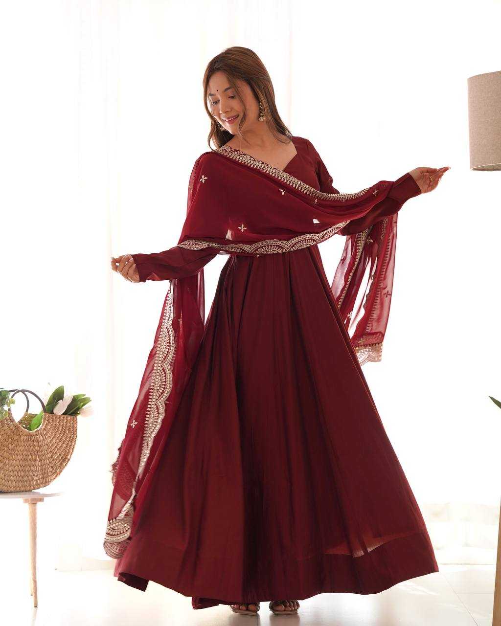 Ynf Heavy Roman Silk KESH504 40 Gowns Wedding Collections Festive Collections Wholesale Anarkali Gown Gown With Dupatta Wedding Outfits Manufacturer