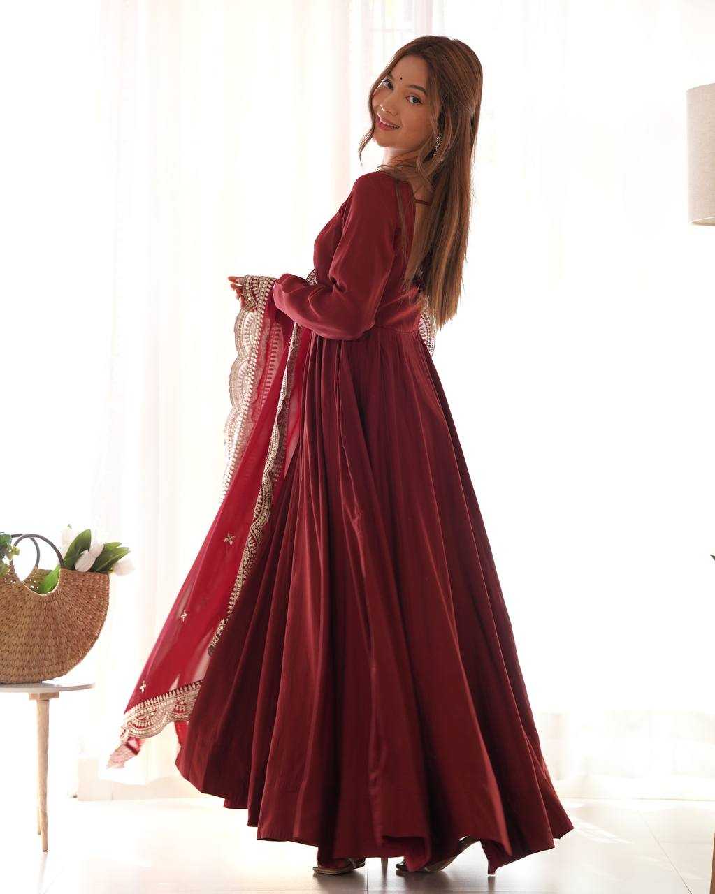 Ynf Heavy Roman Silk KESH504 40 Gowns Wedding Collections Festive Collections Wholesale Anarkali Gown Gown With Dupatta Wedding Outfits Manufacturer