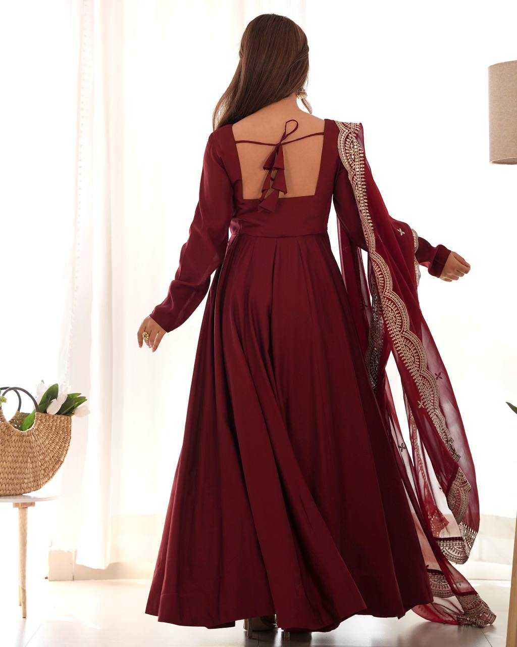 Ynf Heavy Roman Silk KESH504 40 Gowns Wedding Collections Festive Collections Wholesale Anarkali Gown Gown With Dupatta Wedding Outfits Manufacturer