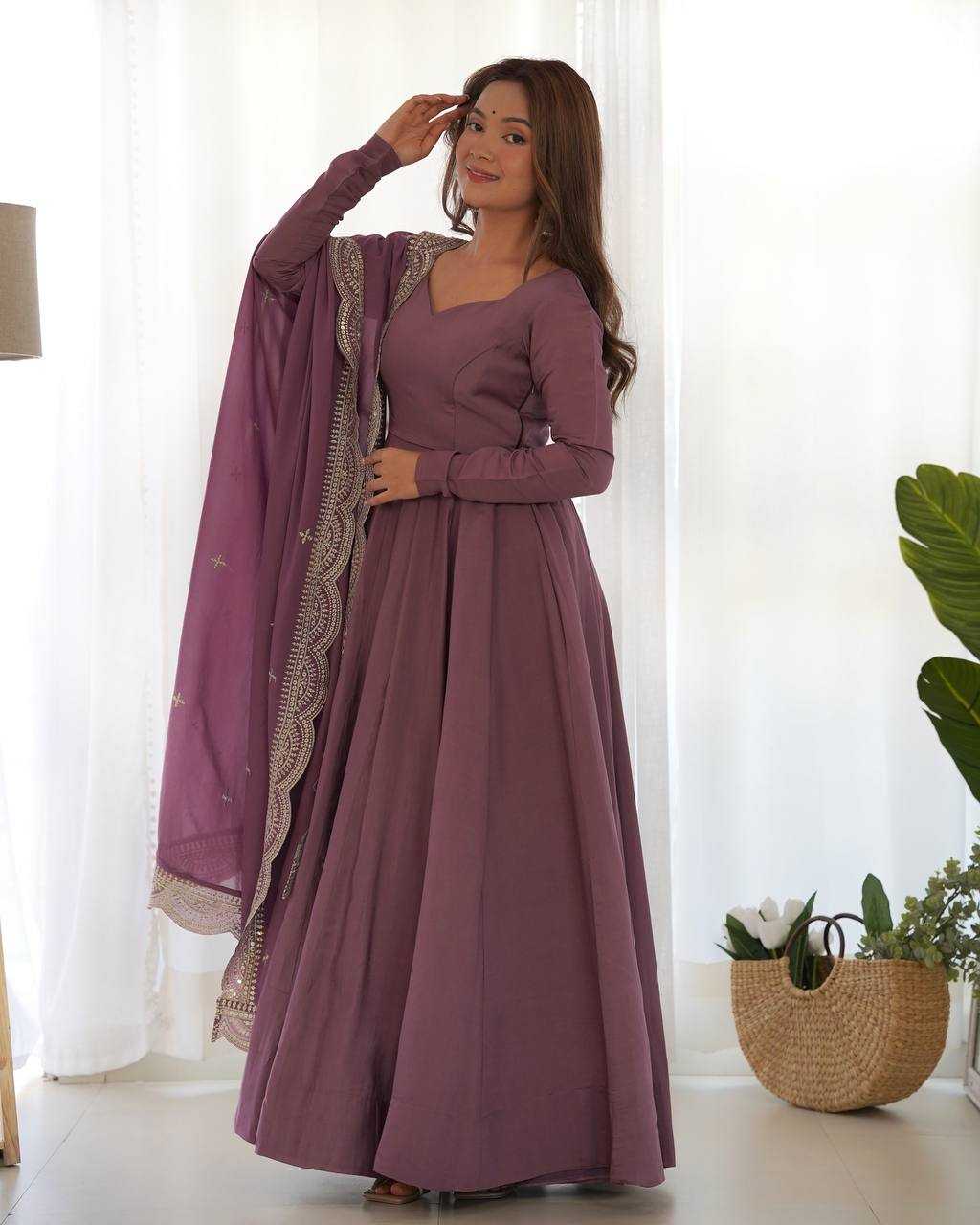 Ynf Heavy Roman Silk KESH504 40 Gowns Wedding Collections Festive Collections Wholesale Anarkali Gown Gown With Dupatta Wedding Outfits Manufacturer