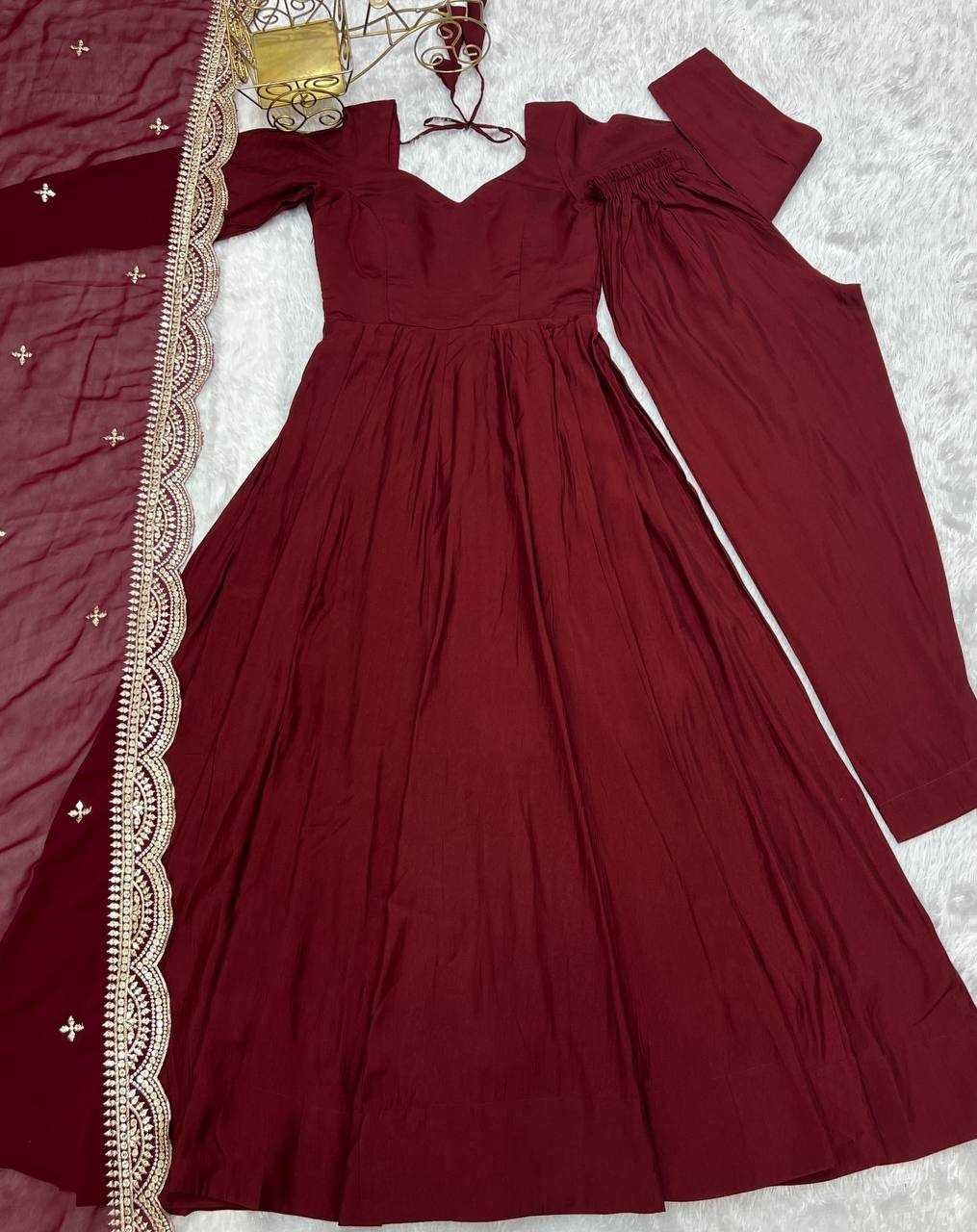 Ynf Heavy Roman Silk KESH504 40 Gowns Wedding Collections Festive Collections Wholesale Anarkali Gown Gown With Dupatta Wedding Outfits Manufacturer