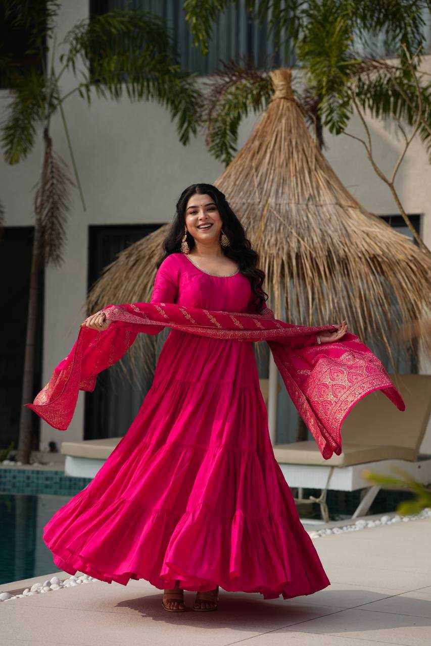 Ynf Heavy Roman Silk KESH504 47 Gowns Wedding Collections Wholesale Anarkali Gown Sangeet Outfits Manufacturer